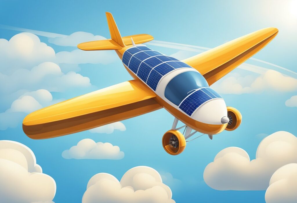 Aviao com asas de painel solar
