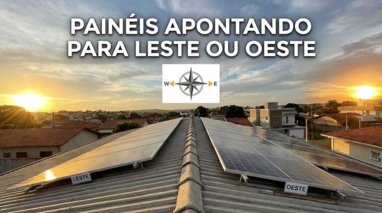 Painéis apontando para leste ou oeste