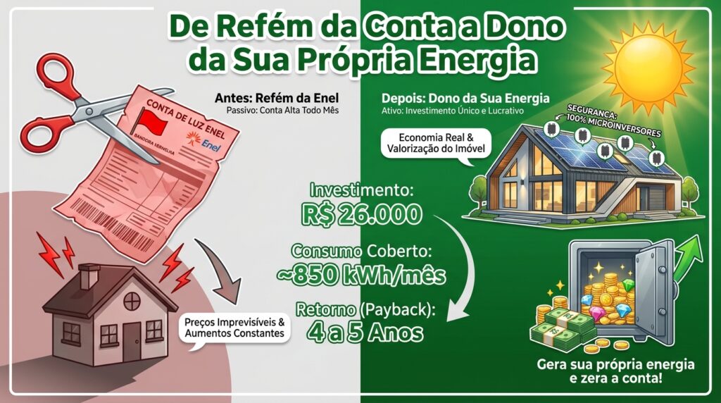 Infográfico ilustrando a economia projetada da instalação no Alto da Lapa