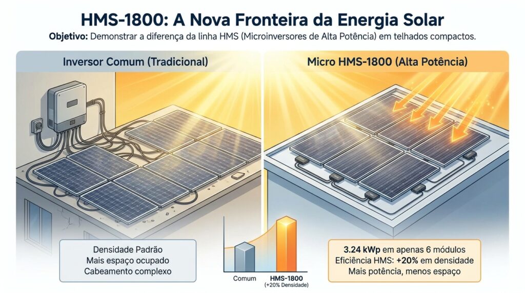 A nova geração de microinversores HMS-1800 instalada e operando em SP.