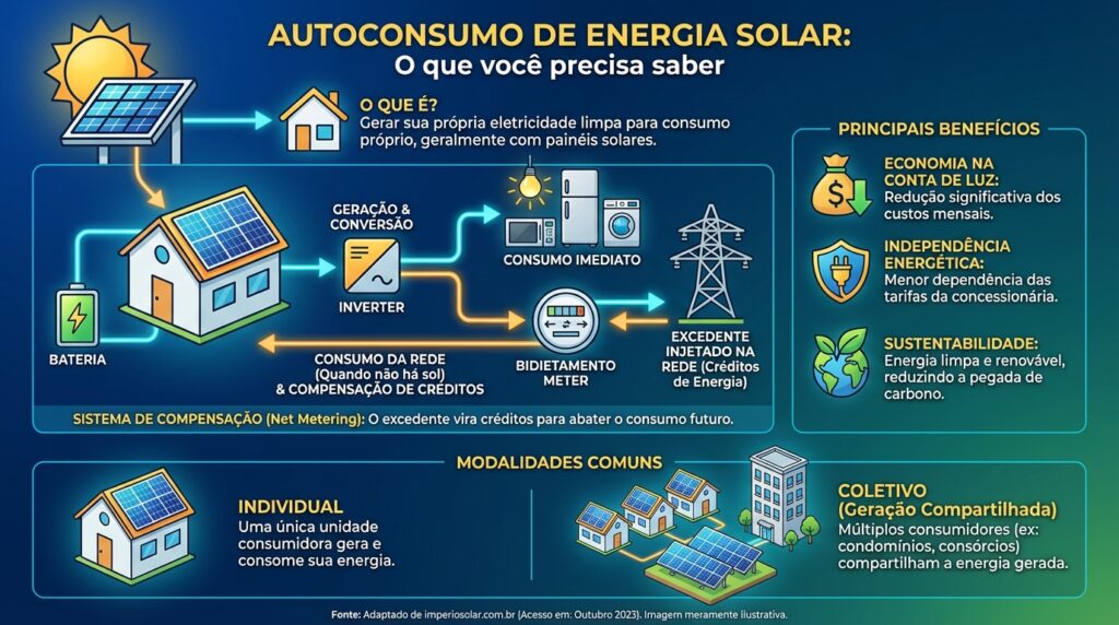Infográfico - Tudo sobre Autoconsumo de Energia Solar