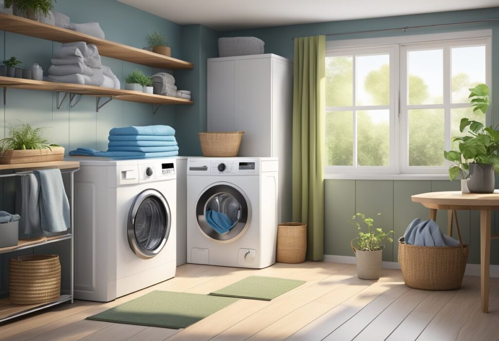 As máquinas de lavar e secar roupa são aparelhos domésticos comuns que facilitam a limpeza da roupa. Elas são projetadas para lavar e secar roupas em uma única unidade.