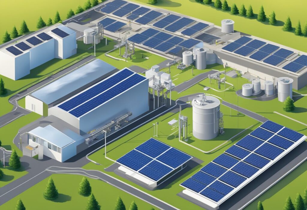 Uma fábrica de painéis solares com tecnologia avançada e processos de economia circular em ação