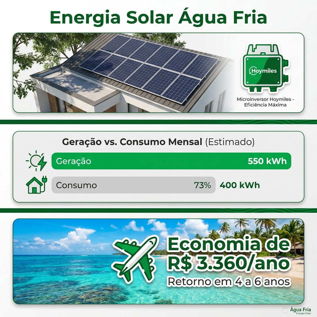 Energia Solar na Água Fria: quando o sol encontra um bom telhado vazio e com sombras