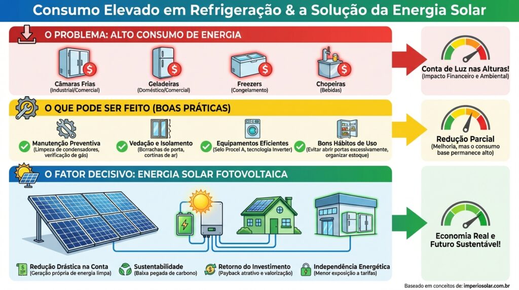Infográfico sobre energia solar - Camaras Frias - Freezers - Geladeiras