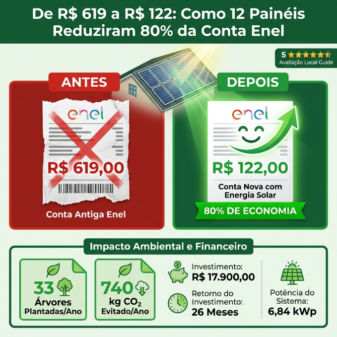 Infográfico de retorno financeiro do sistema solar em São Paulo
