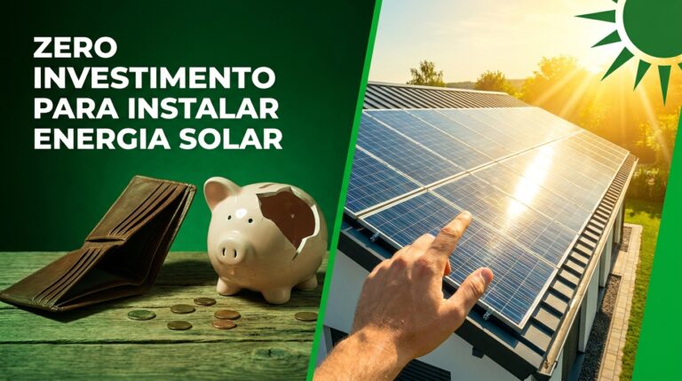 Sistema de painéis solares instalado em residência brasileira com sol ao fundo representando geração contínua de energia