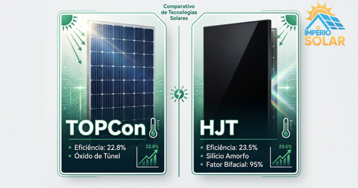 Painéis TOPCon vs HJT: Qual tecnologia vale mais a pena para a sua casa ou empresa?