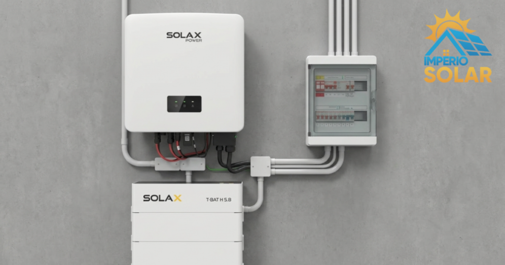 Inversor híbrido SolaX X1-SPT-7.5K e bateria T-BAT H 5.8 instalados na residência em Mairiporã – projeto n3038
